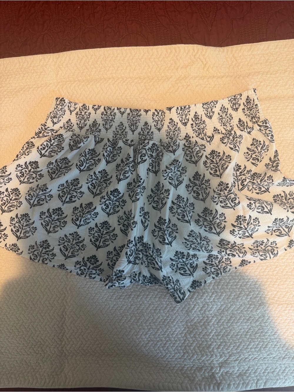 Mossimo Supply Co. Cream shorts with Black Floral and Abstract Print